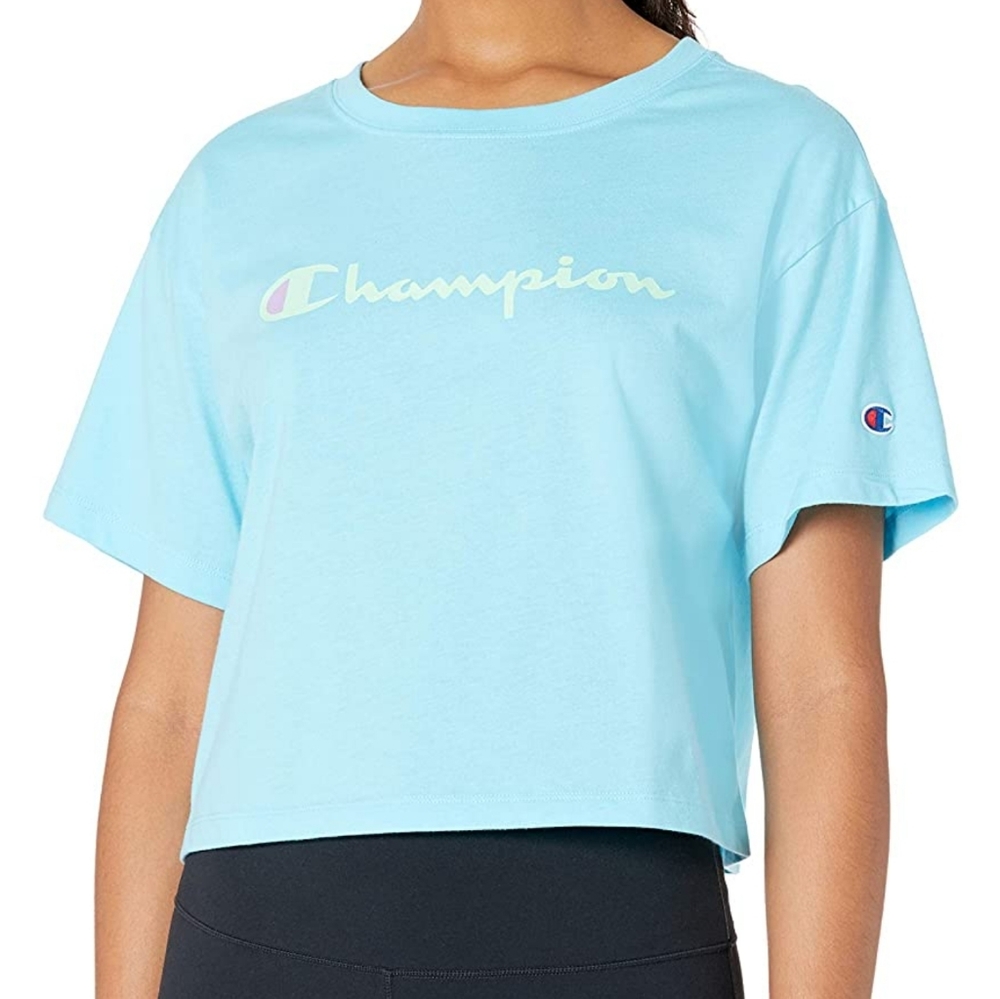 Champion crop tee shirt NWT Horizon Blue